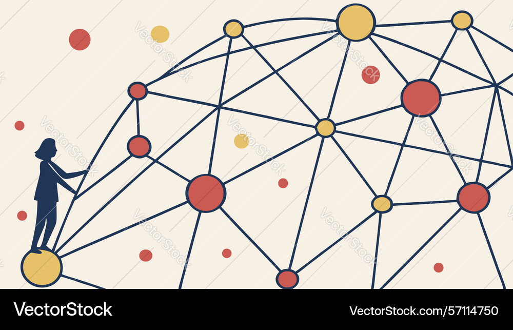 Connecting global networks design generative ai vector image
