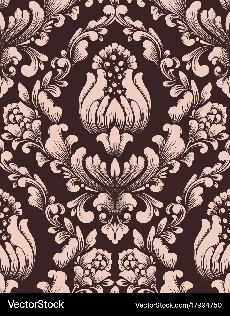 Damask seamless pattern element classical Vector Image