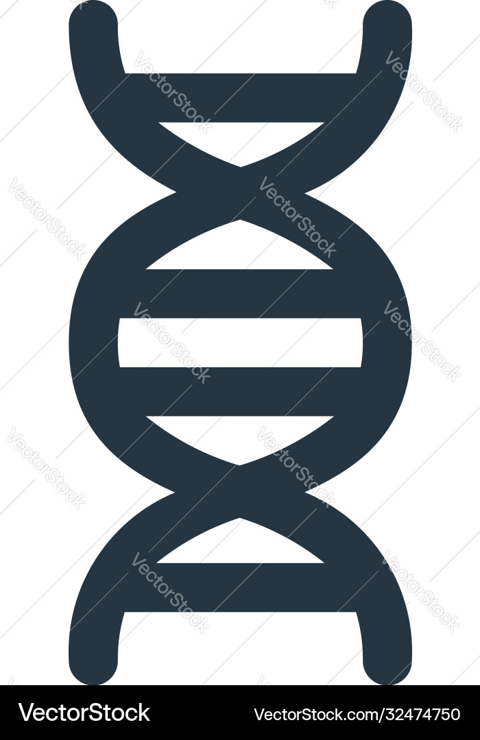 Editable DNA Helix Icon - Linear Style Vector Image