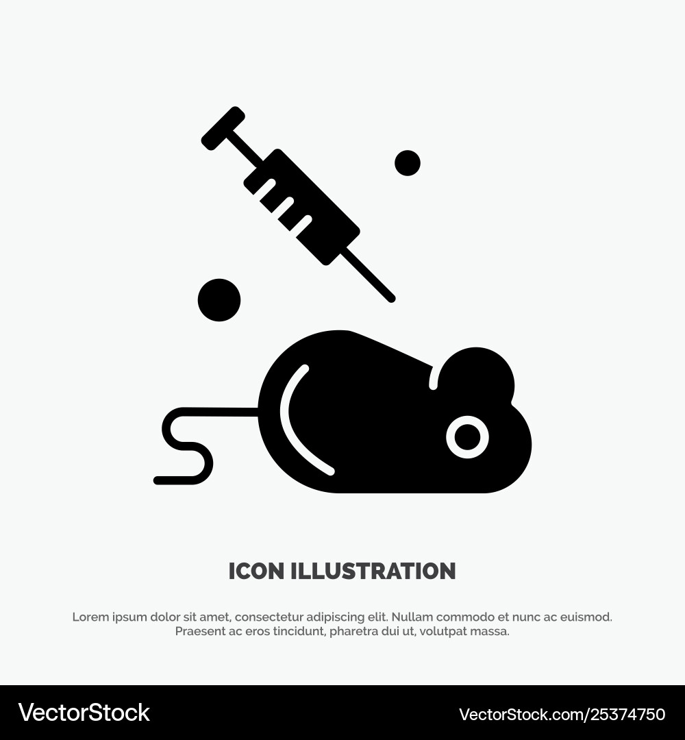 Experiment laboratory mouse science solid glyph Vector Image