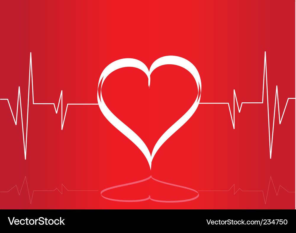 Heartbeat Monitor - Romance & Love Vector Image