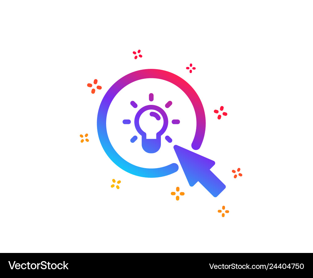 Idea lamp icon mouse cursor sign vector image