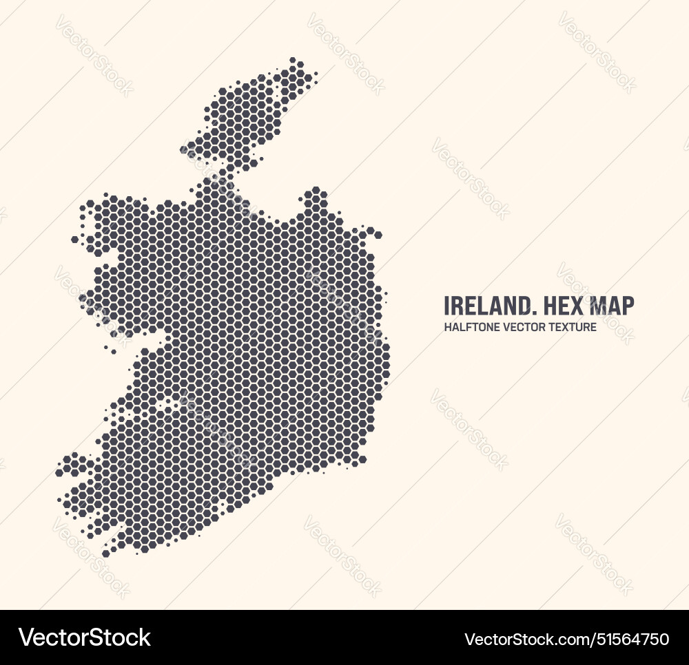 Ireland Hexagonal Map Pattern vector image