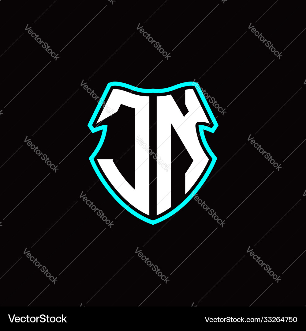 J n initial logo design with a shield shape J n initial logo design with a shield shape Vector Image