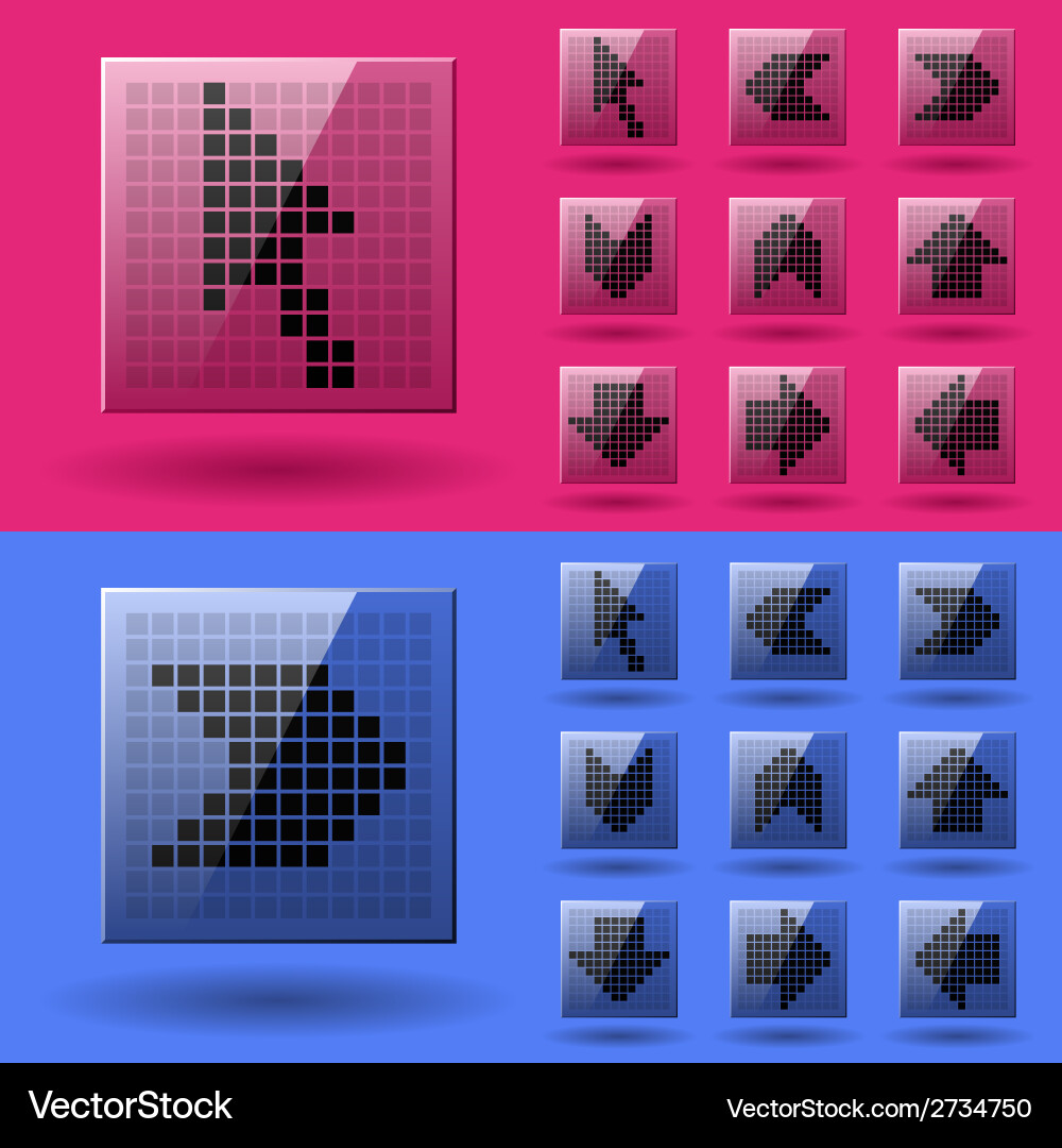 Lcd display pixel arrows vector image