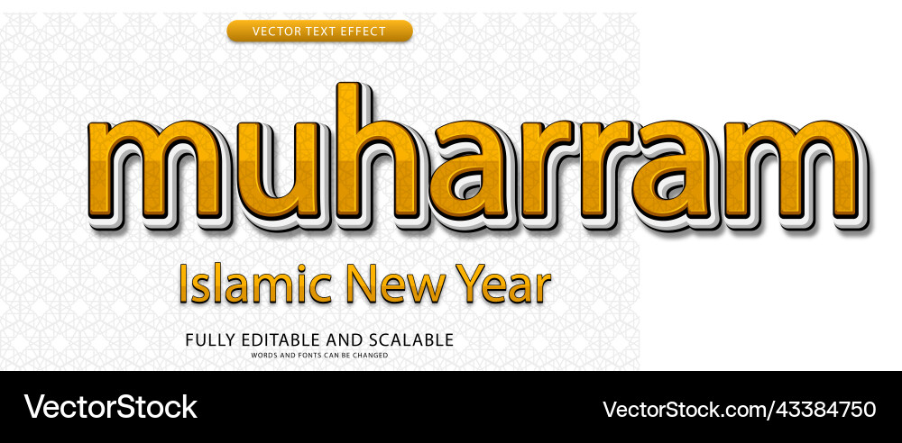 Muharram text effect editable eps file Muharram text effect editable eps file vector image