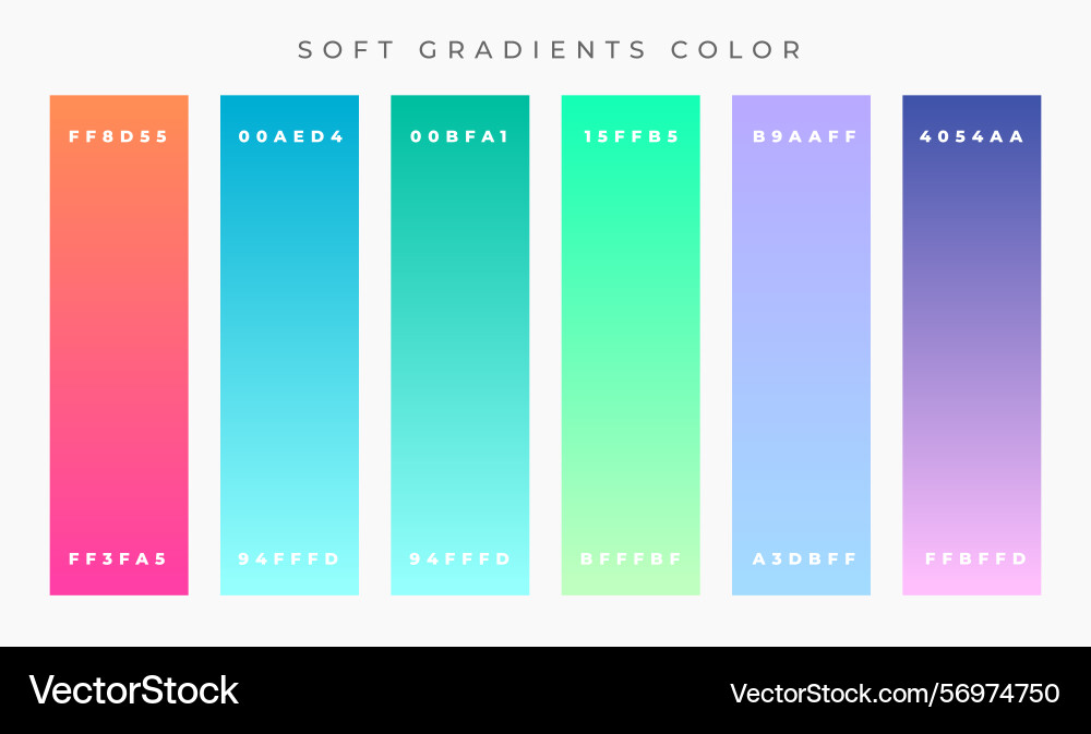 Pastel soft gradient color palette for abstract Pastel soft gradient color palette for abstract vector image