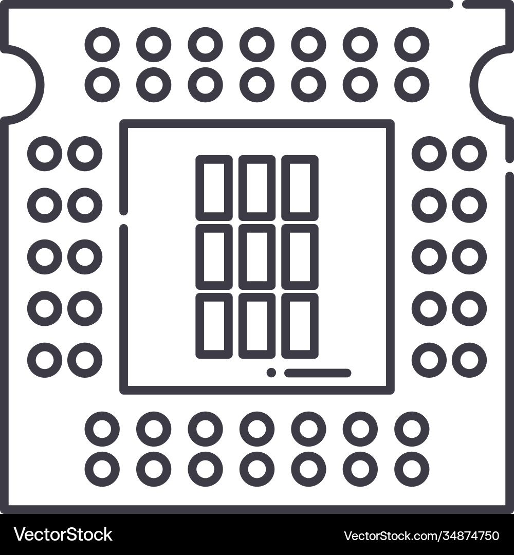 Processor concept icon linear isolated Processor concept icon linear isolated Vector Image