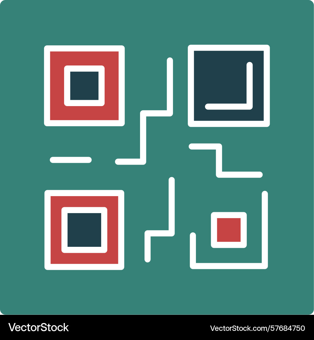 Qr code glyph multi color icon vector image