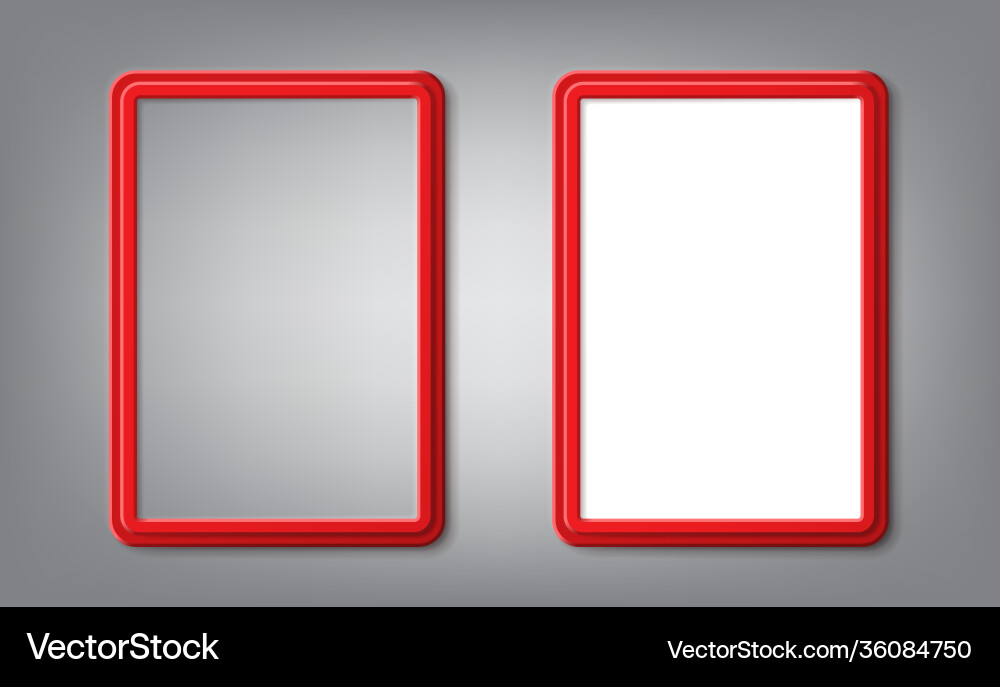 Realistic red frames with rounded corners Realistic red frames with rounded corners vector image