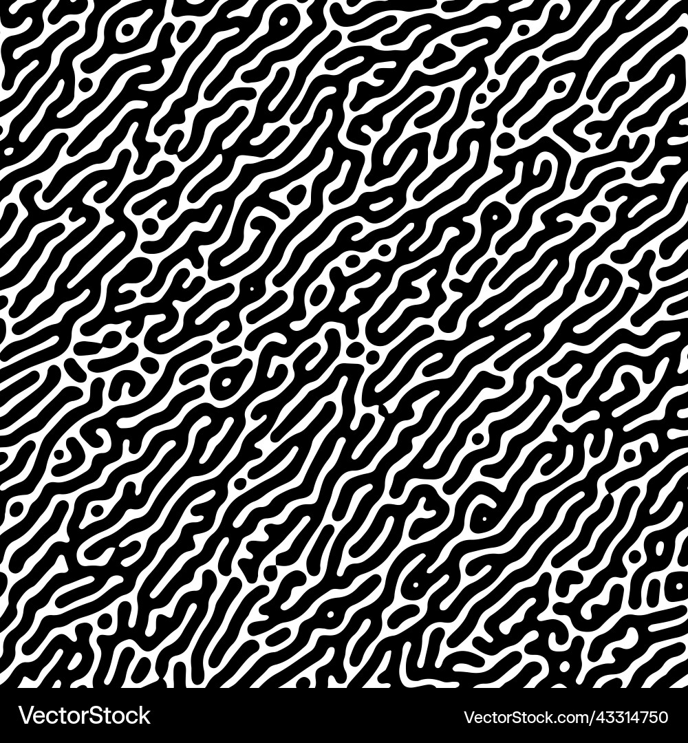 Turing reaction diffusion black seamless pattern Turing reaction diffusion black seamless pattern vector image