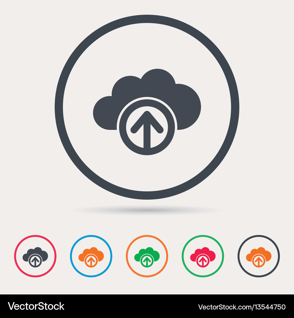 Upload from cloud icon data storage sign vector image