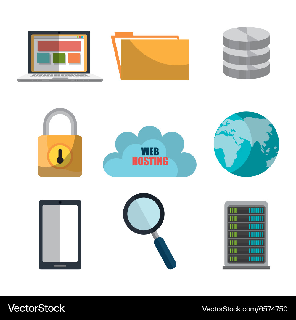 Web housting and technology design Vector Image