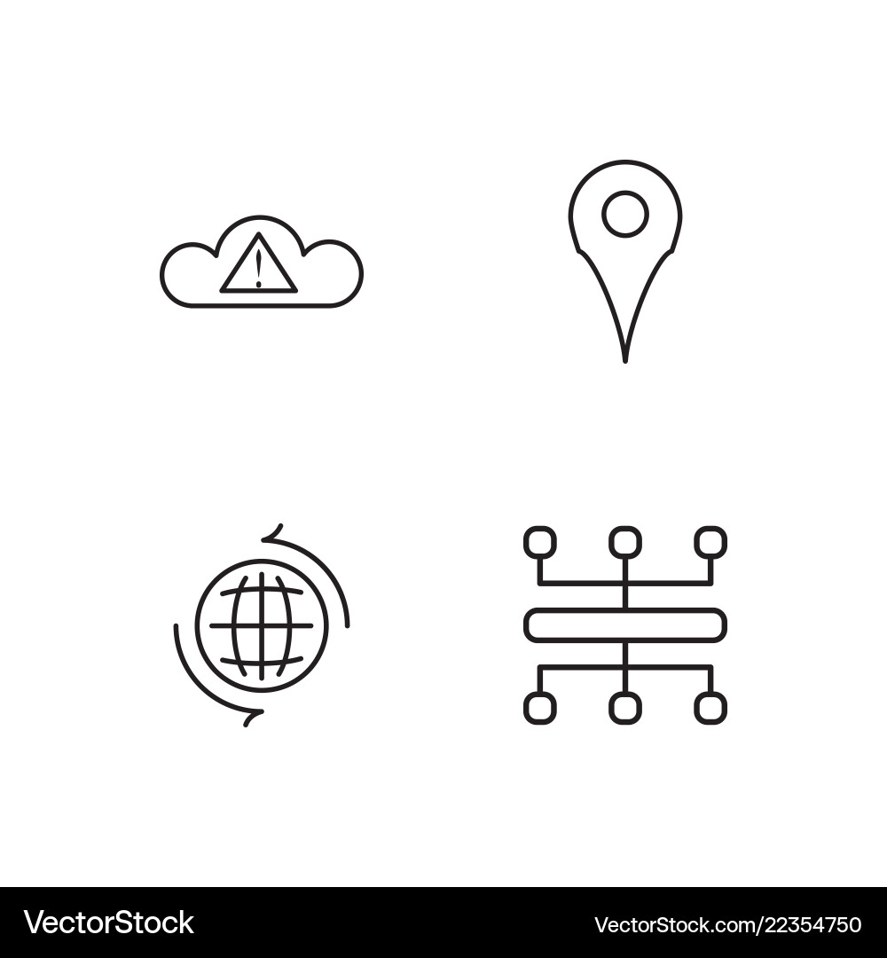 Web simple outlined icons set Vector Image