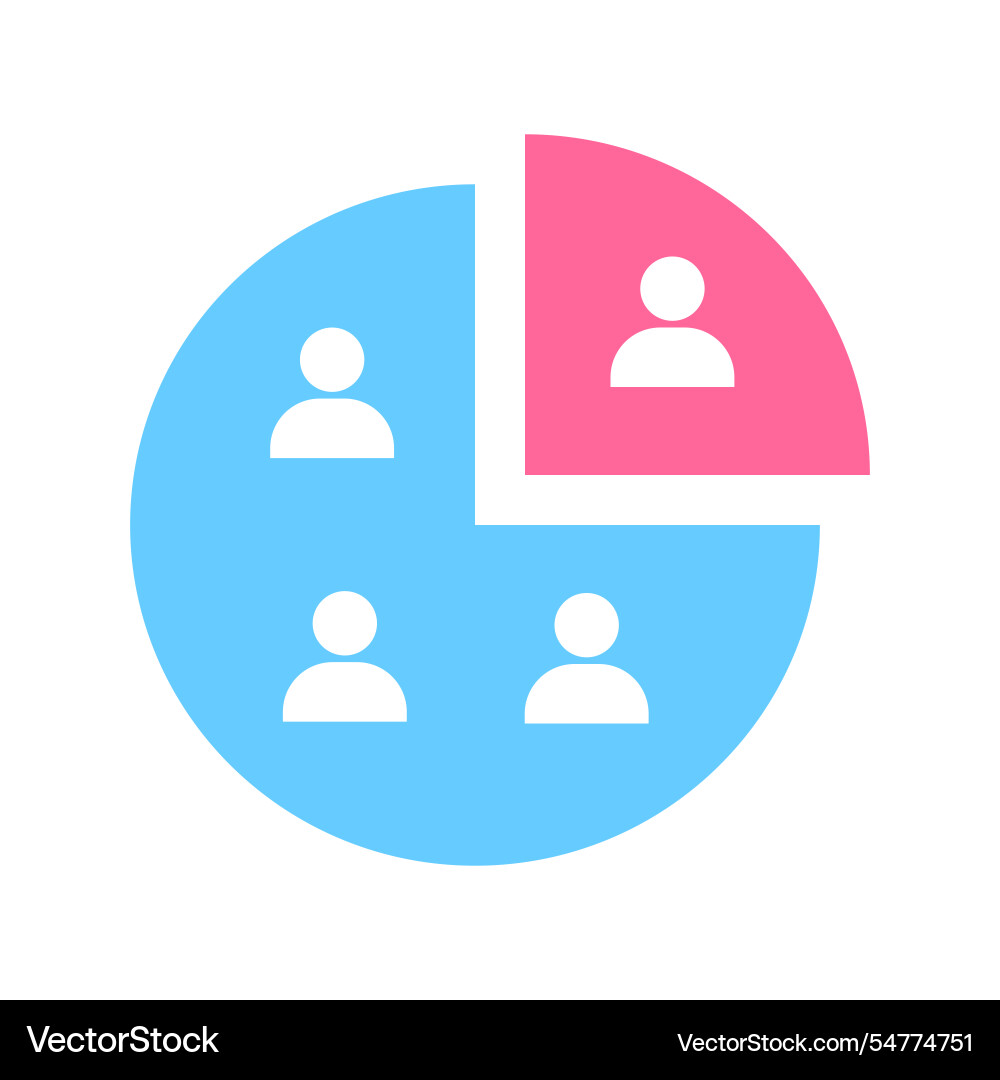 Audience segmentation a flat color element forms Audience segmentation a flat color element forms Vector Image