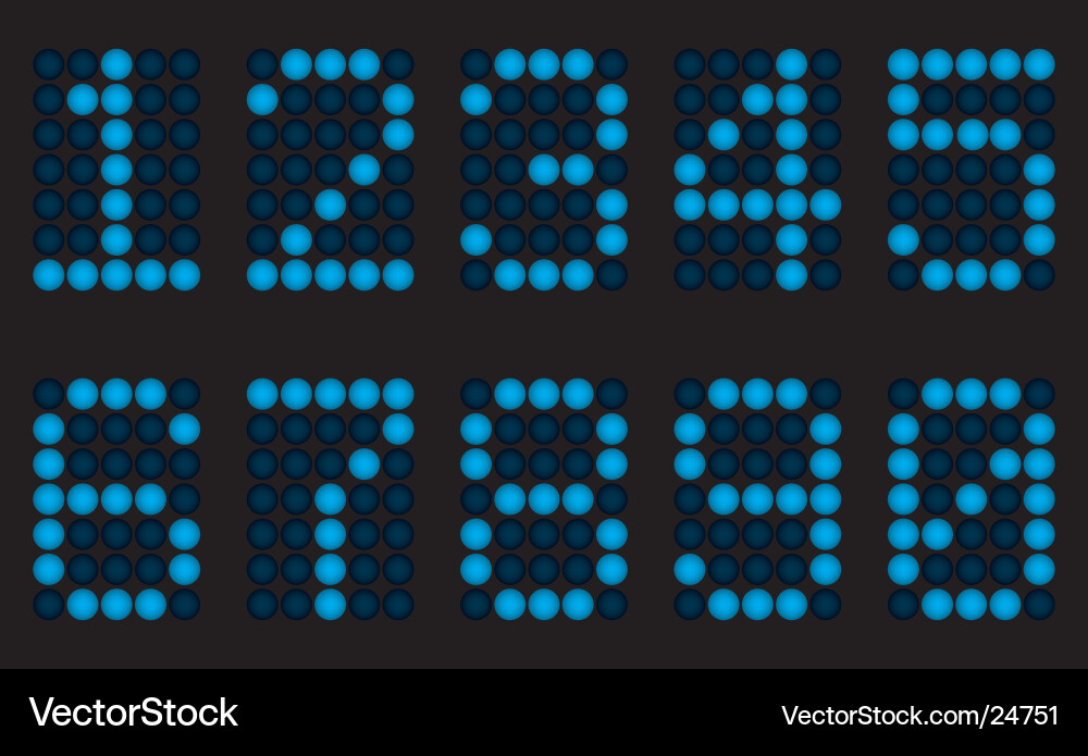 Blue Digit Matrix Display Vector Image