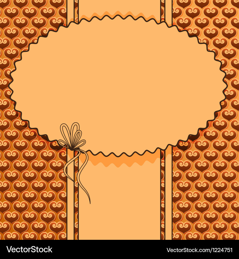 Brown frame with a pattern Vector Image