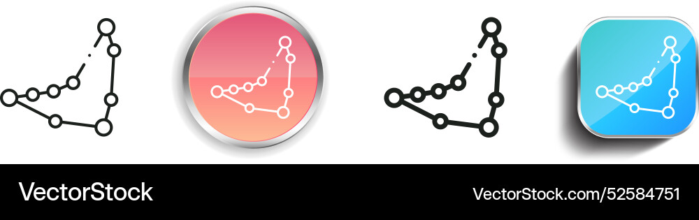 Capricorn icon thin linear regular and button vector image