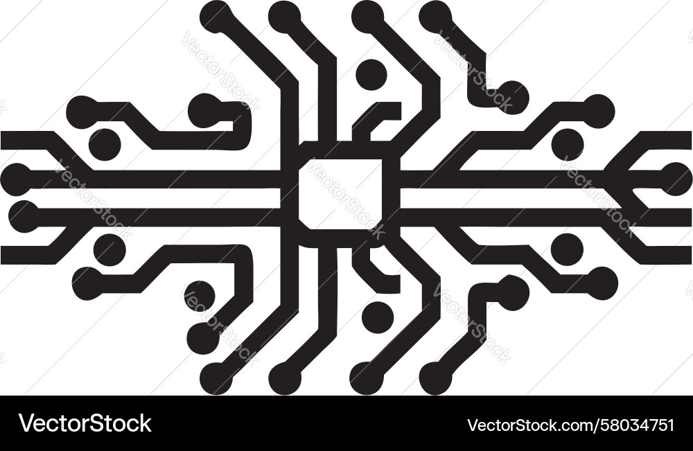 Circuit Board Element - Tech Vector Image