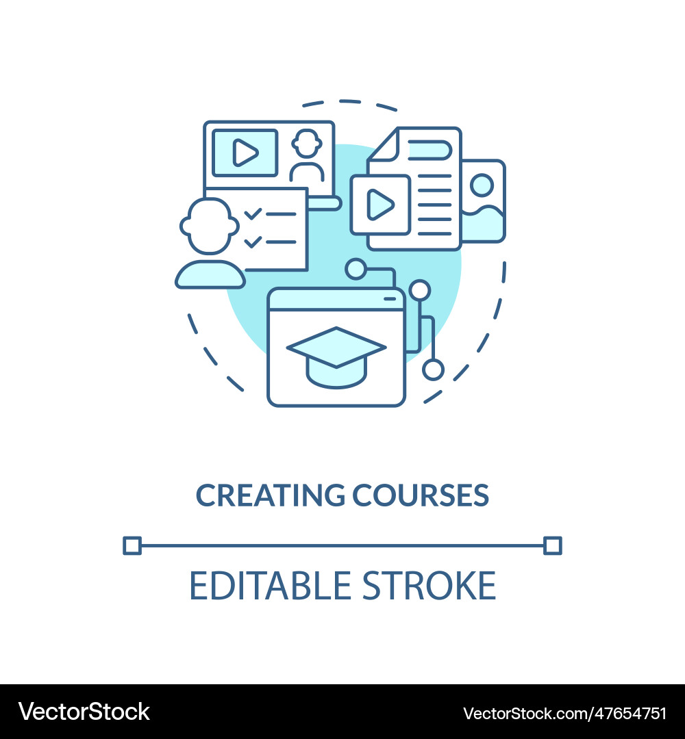 Creating courses gradient concept editable icon Vector Image
