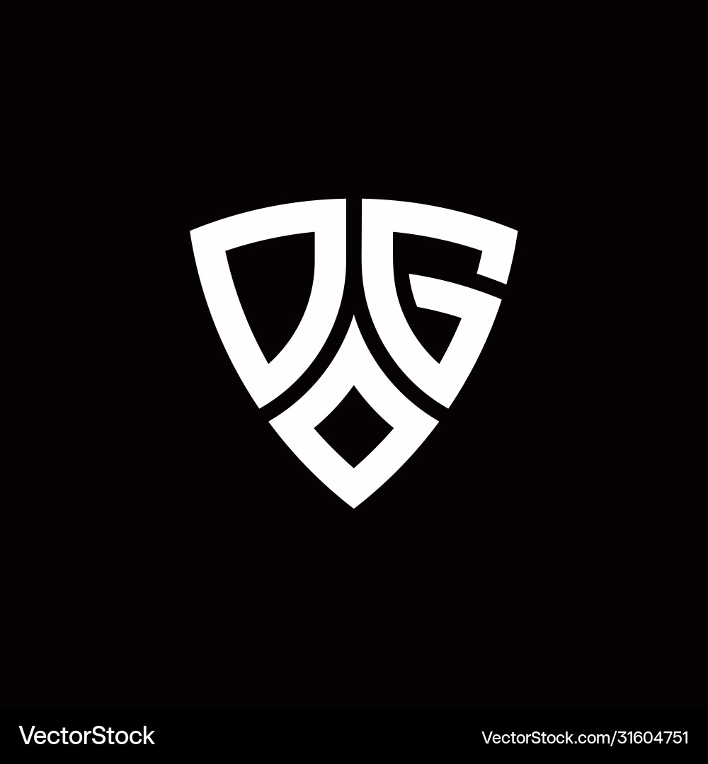 Dg Monogramm Logo mit modernem Schild-Stil Design Dg Monogramm Logo mit modernem Schild-Stil Design vektorbild