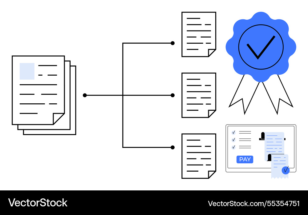 Digital document processing and certification Digital document processing and certification Vector Image