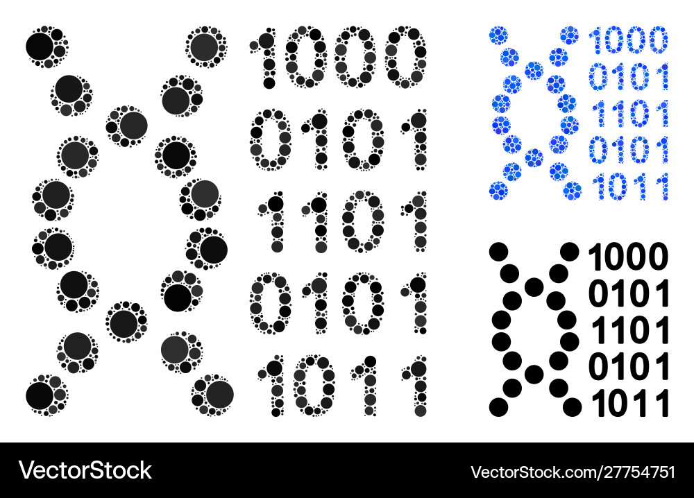 Dna code composition icon round dots Vector Image