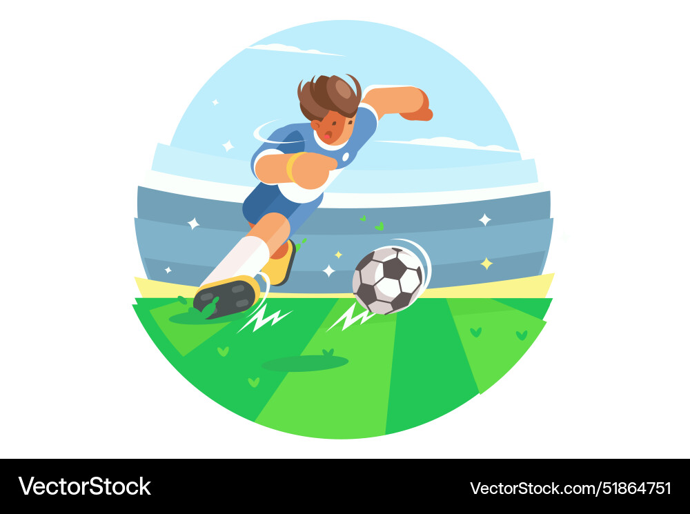 Dynamic soccer player action Vector Image