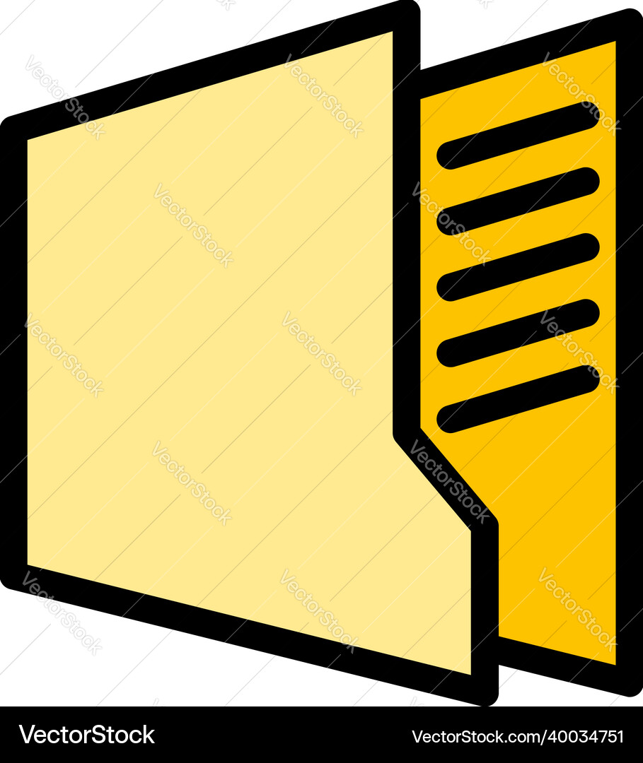 File folder icon color outline File folder icon color outline vector image