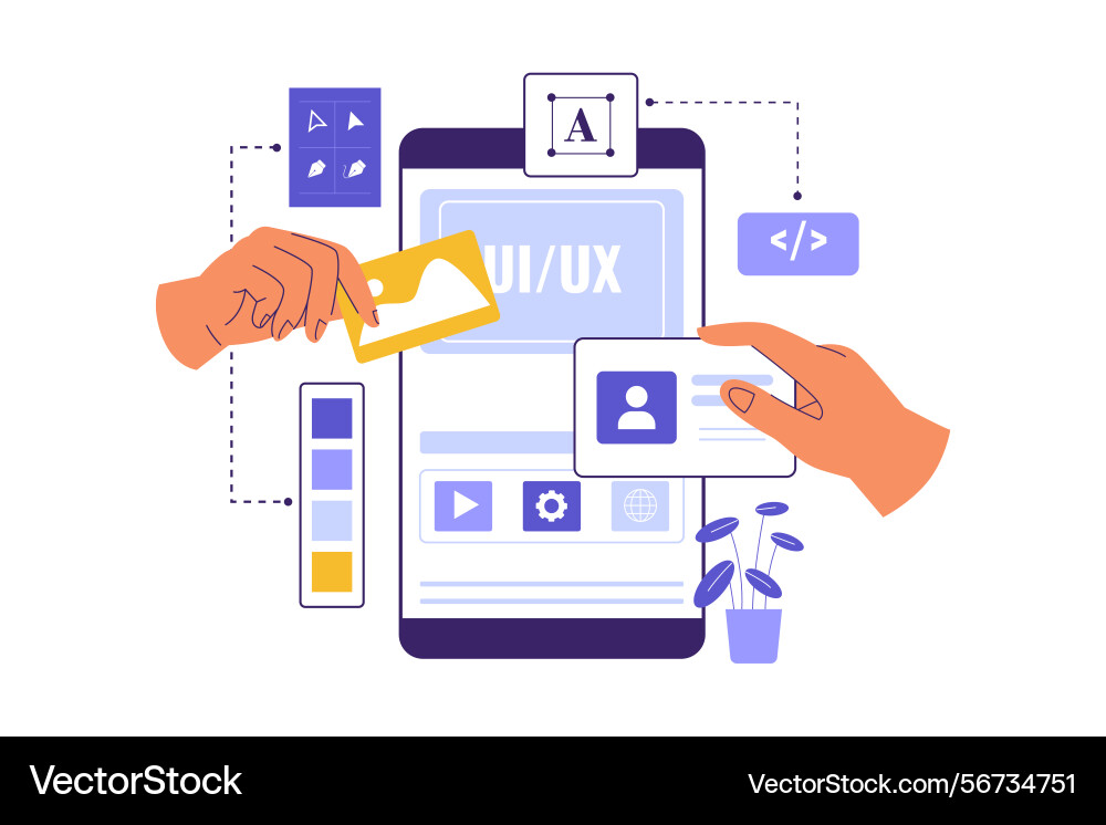 Flat of ui ux design elements for mobile interface Flat of ui ux design elements for mobile interface vector image