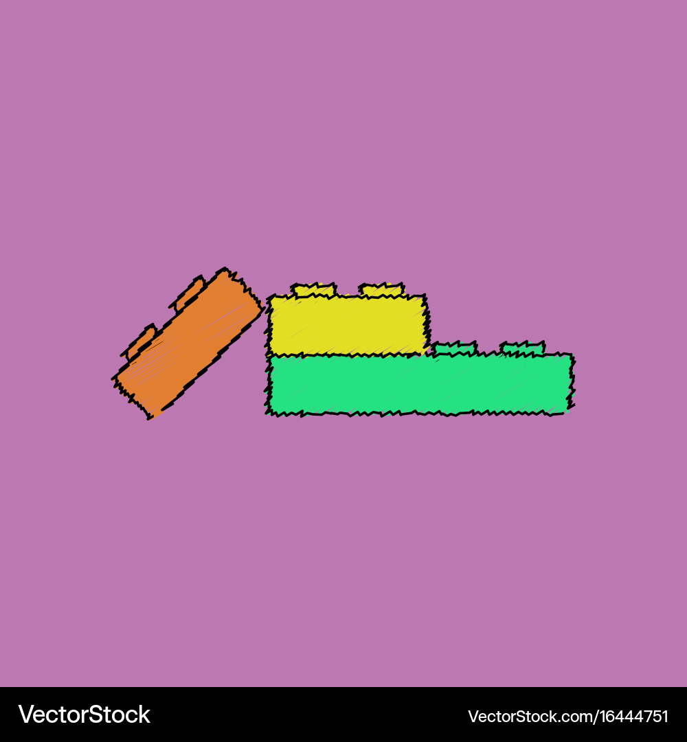 Flat shading style icon lego constructor vector image