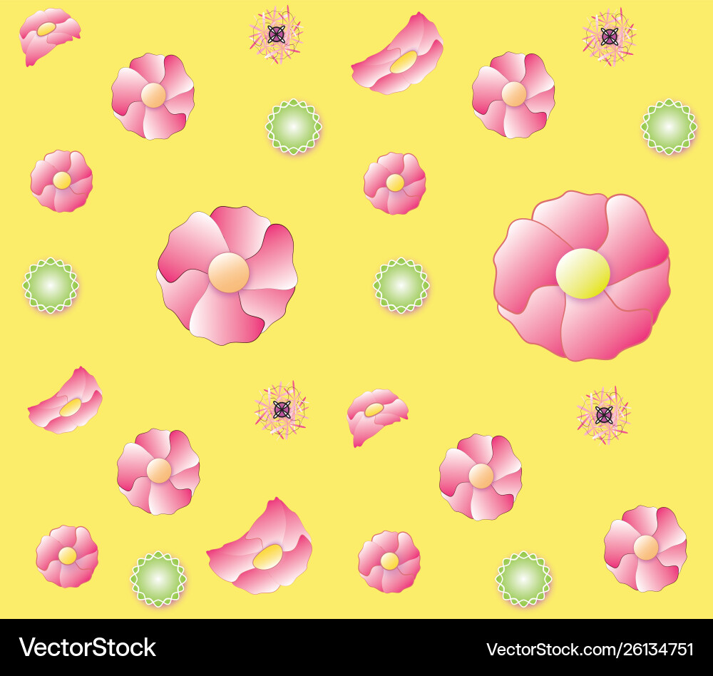 Flower repeating color pattern Vector Image