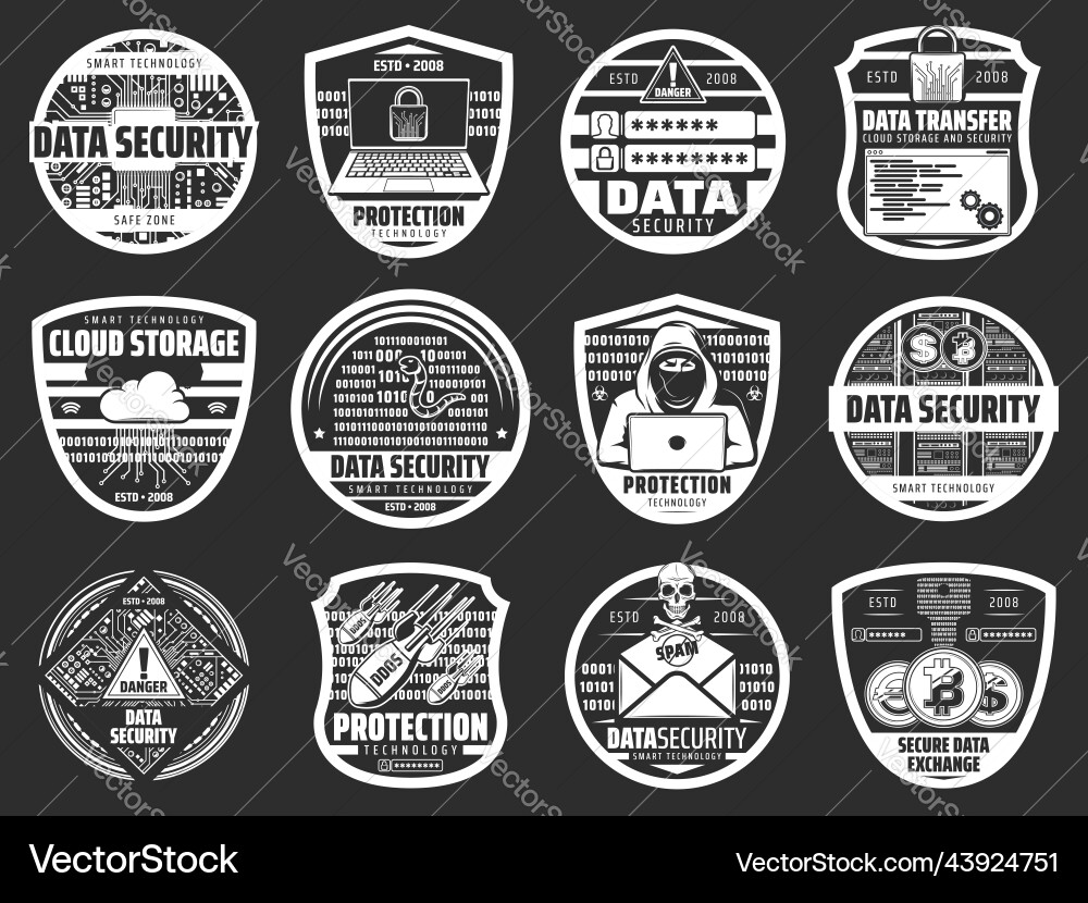 Internet security data storage hacker protection Internet security data storage hacker protection vector image