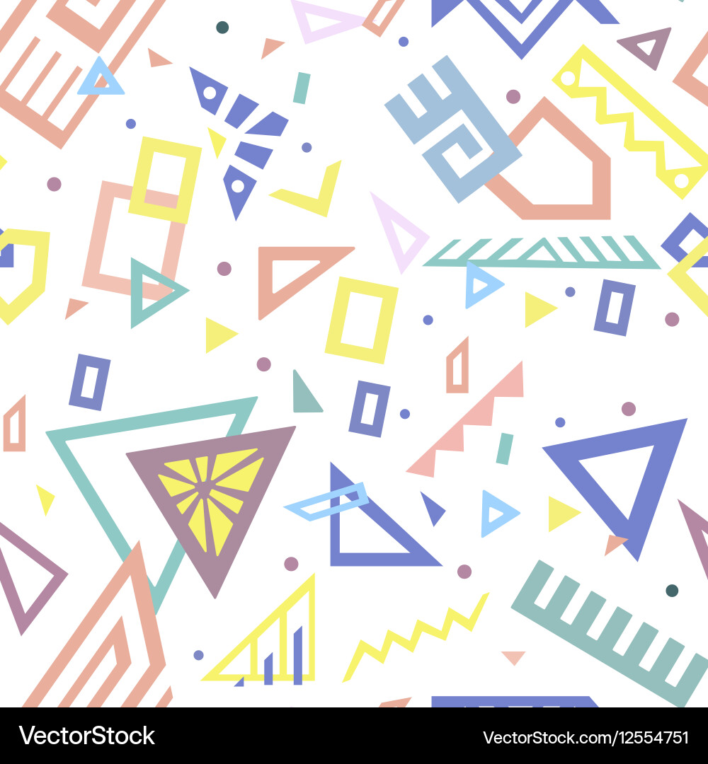 Memphis style seamless pattern vector image