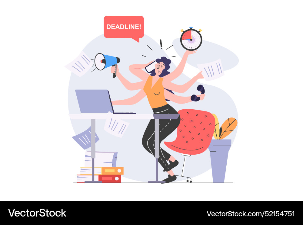 Multitasking concept in modern flat design for web Multitasking concept in modern flat design for web vector image
