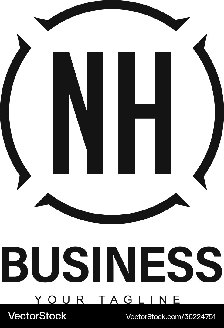 Nh initial a logo design with abstract style Nh initial a logo design with abstract style vector image