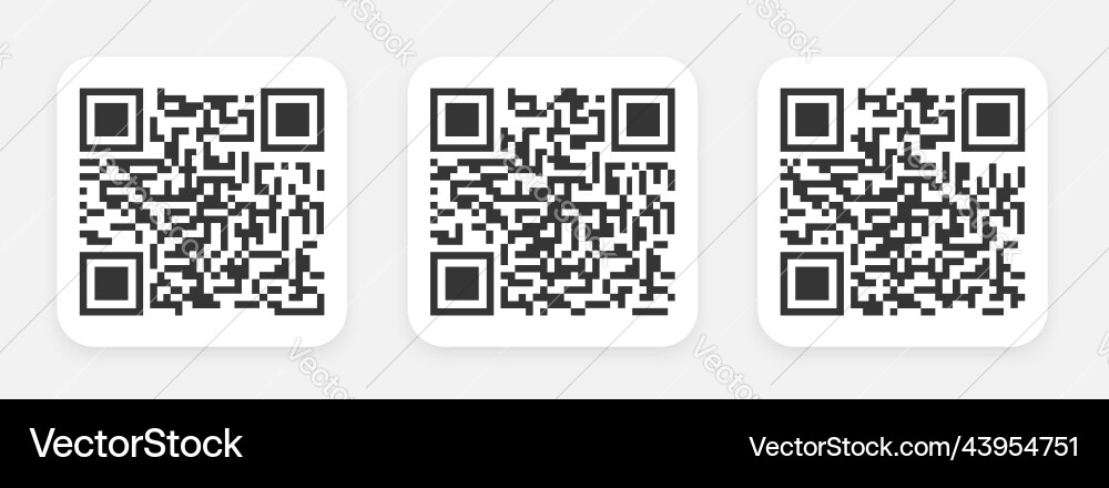 Random qr code set auf ui tab digital scan vektorbild