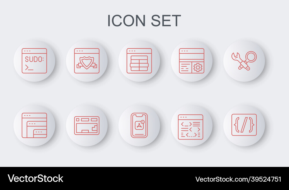 Set line programming language syntax software Set line programming language syntax software vector image