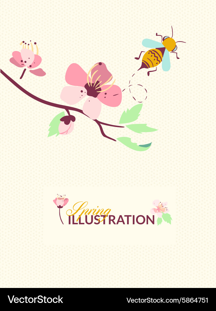 Spring with branch tree vector image