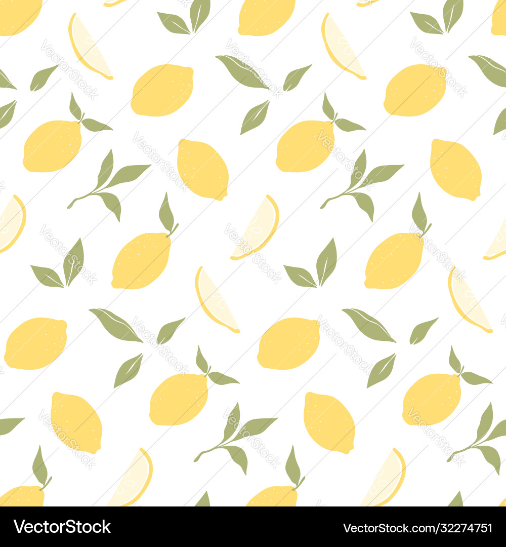 Trendy seamless pattern with hand drawn lemons Trendy seamless pattern with hand drawn lemons vector image