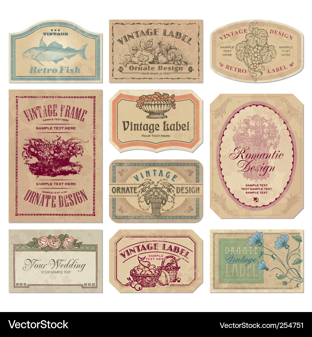 Vintage Labels Collection Royalty Free Vector Image vintage-labels-collection-royalty-free-vector-image