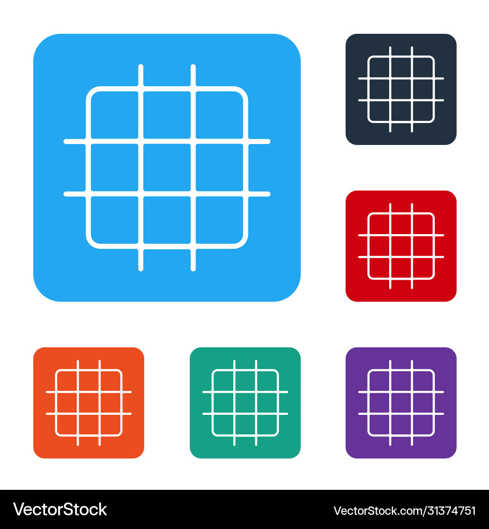 White grid graph paper icon isolated on Vector Image