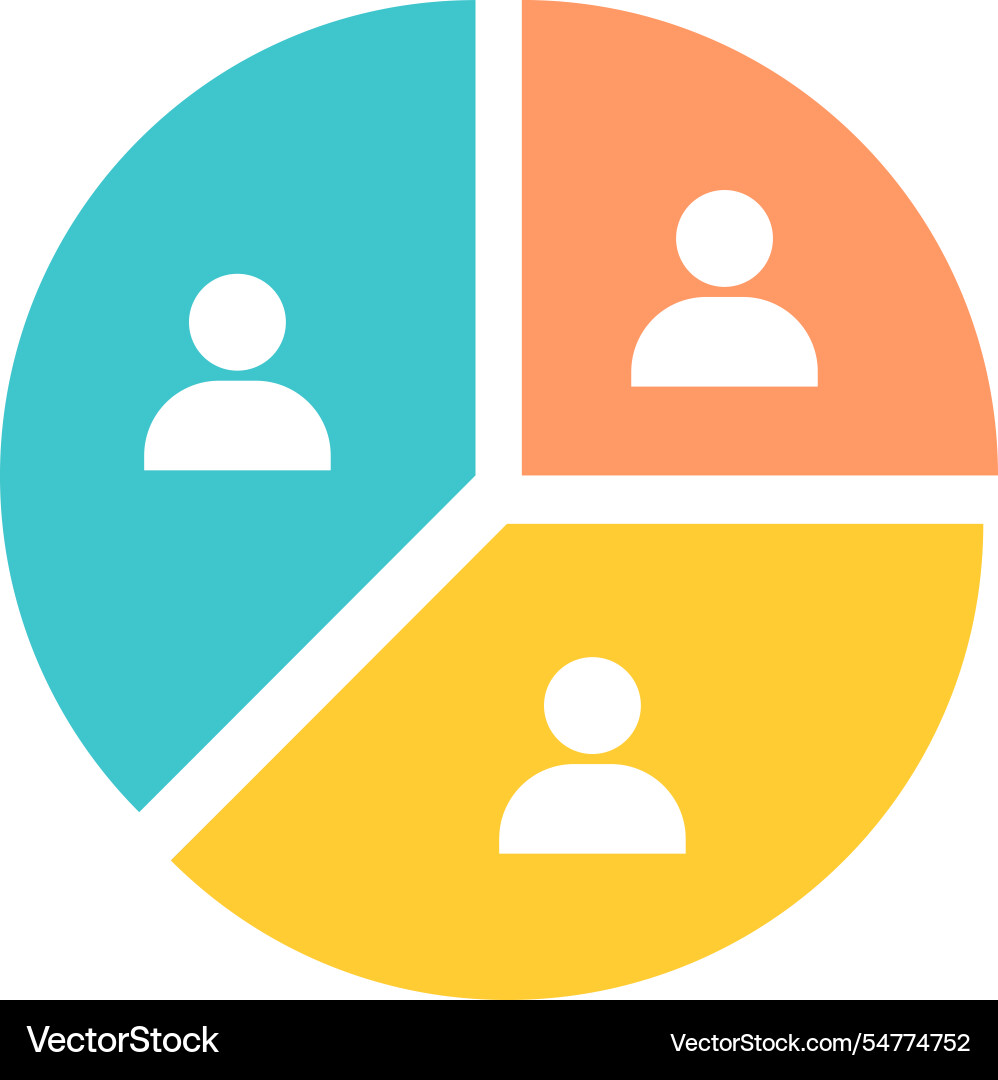 Audience segmentation a flat color element forms Audience segmentation a flat color element forms Vector Image