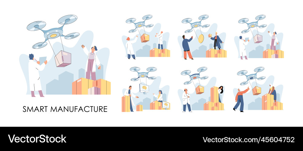 Automation and development of delivery process vector image