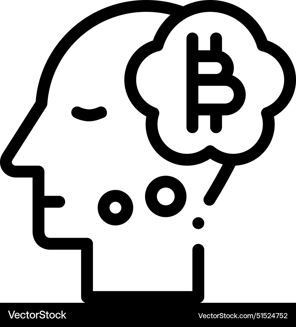 Bitcoin icon thin linear style design isolated Bitcoin icon thin linear style design isolated vector image