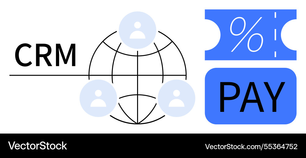 Connecting crm with payment systems integration Connecting crm with payment systems integration vector image