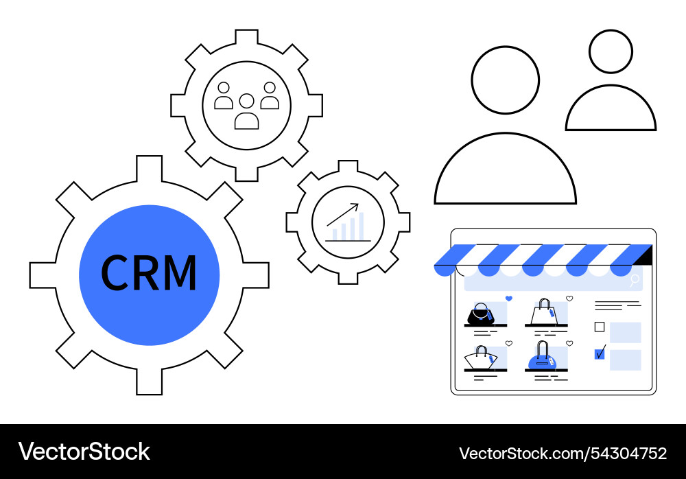 Crm integration with e-commerce platform Crm integration with e-commerce platform vector image