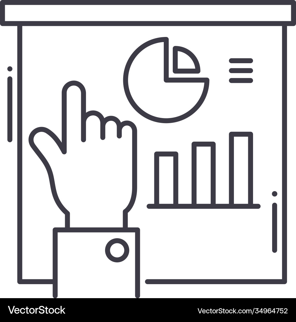 Data presentation icon linear isolated Data presentation icon linear isolated vector image
