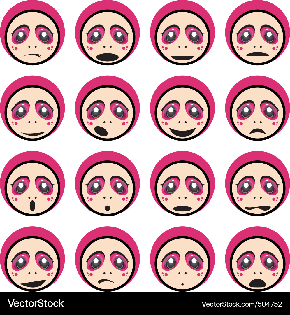 Face impressions Royalty Free Vector Image - VectorStock