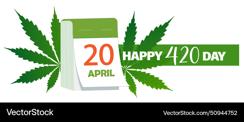 Happy 420 day international weed banner Royalty Free Vector